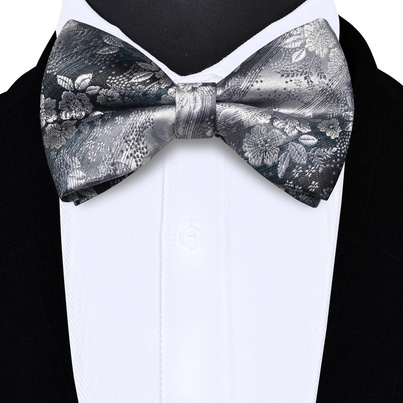 GUSLESON Floral Bow Ties for Men Pre-tied Adjustable Bowties for Wedding Business Party - Image 2